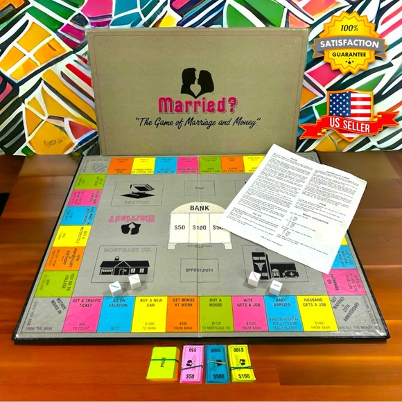 VERY RARE 1980s-90s: Married? "The Game Of Marriage and Money" Board Game NOS - Picture 1 of 16